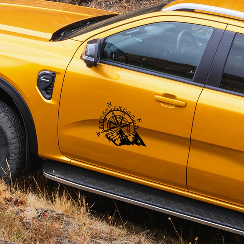 

Compass Car Stickers Cool Outdoor Adventure Car Body Decal Reflective Laser Waterproof Vinyl Fashion Auto Decor Sticker