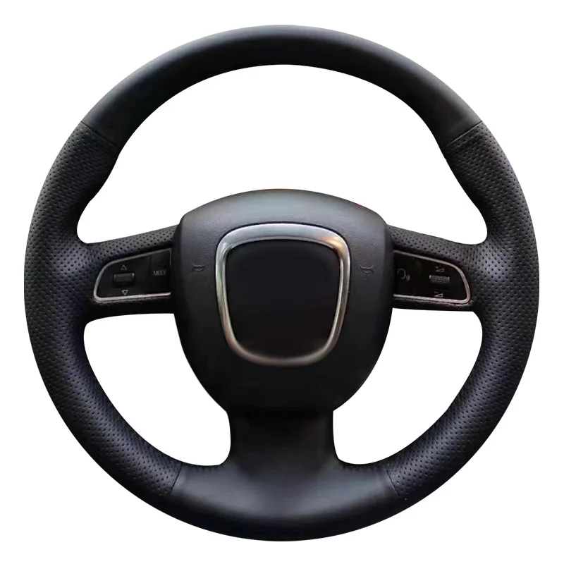 

Hand Stitched Black Leather Cover Steering Wheel Braid For Audi A3 8P 2008-2013 A4 B8 2008-2010 A5 2008-2010 Car Steering Wheel