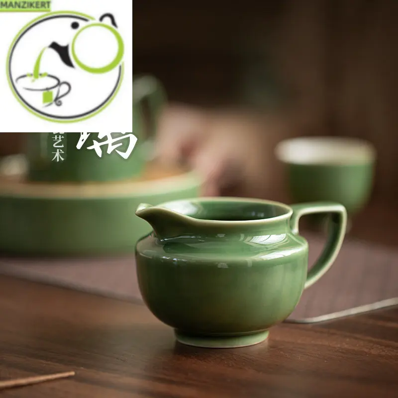 

Blue Glaze Pitcher Japanese Style Ceramic Fair Cup Pitcher Fair Mug Fair Cup Handmade Ice Gray Glaze Tea Pot Simple Tea Pitcher