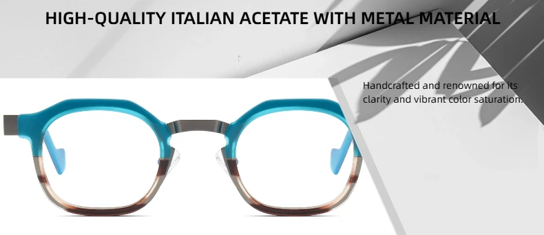 Mode Kunst Gläser Acetat Mit Metall Runde Rahmen Retro Trend Design Rahmen Hohe Qualität Vielseitige Männer Und Frauen Optische Gläser – Detail 2