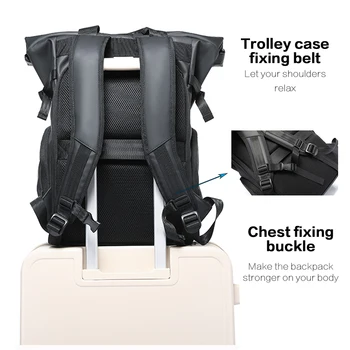 Capacity 15.6" Laptop Backpack Multifunction Roll Top Travel Bag Waterproof Business Backpack 3 Capacity 15.6" Laptop Backpack Multifunction Roll Top Travel Bag Waterproof Business Backpack
