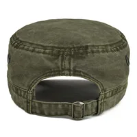 VOBOOM Washed Cotton Military Cadet Army Caps for Men Unique Design Adjustable Vintage Flat Top Hats with Air Hole 4