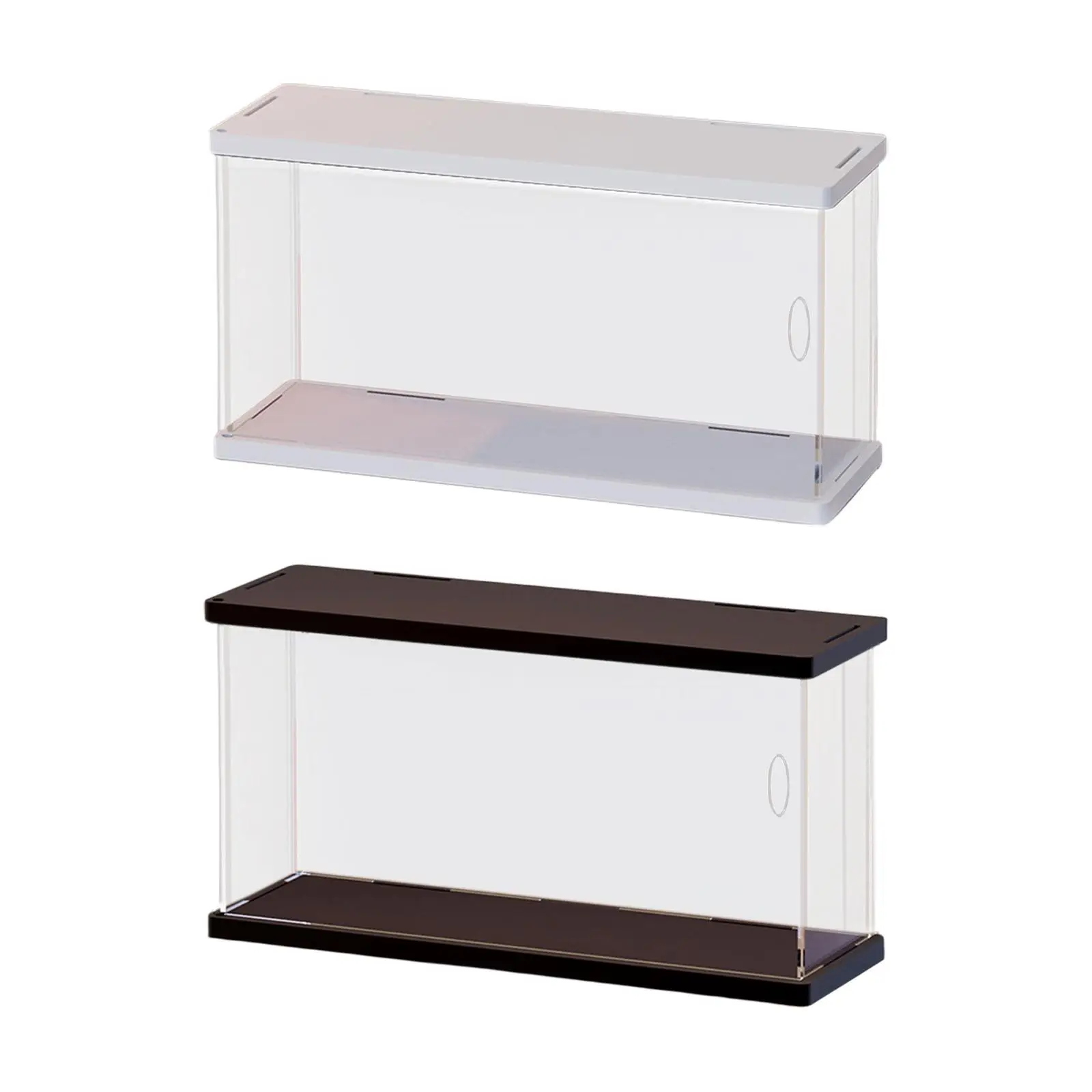 

Clear Display Cabinet Dustproof Showcase 11.8x3.9x5.3" for Countertop Home Desk Miniature Figurines Gemstone