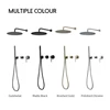 Gunmetal Shower Faucet Embed Box Wall Mounted  8-16'' Rain Head Hot &Cold Shower Tap Handheld 2 Ways Ceiling Arm Bathroom Mixer 6