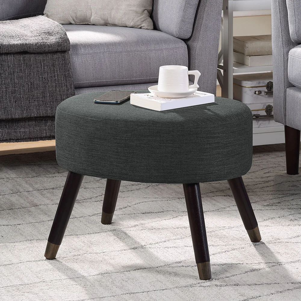 

Овальный табурет Designs4Comfort среднего века, темно-серая ткань