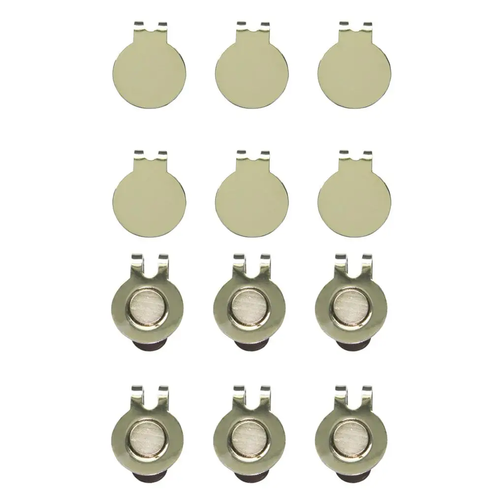 Pack of 6 Magnetic Hat Clips for Metal Golf Ball Marker Training Aid Magnet