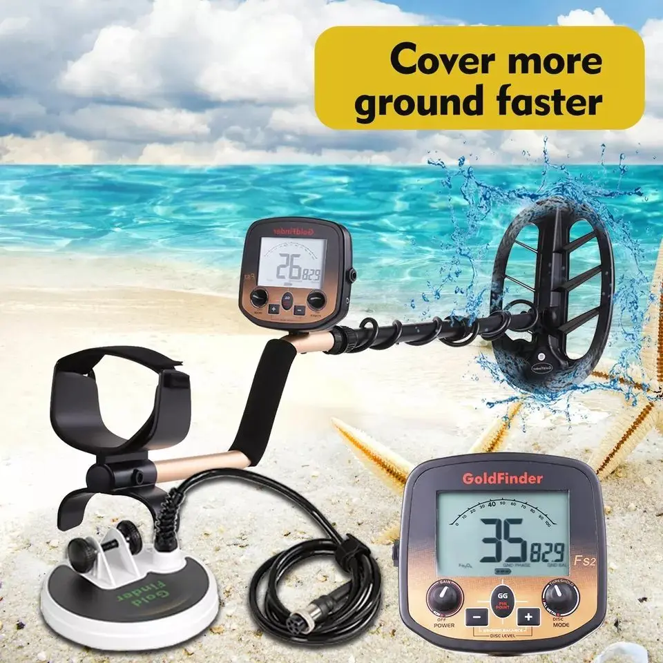 FS2 Metal Detector High Sensitivity Treasure Finder Precise Locator Waterproof Search 11” Coil and 5” Coil Gold Metal Detector