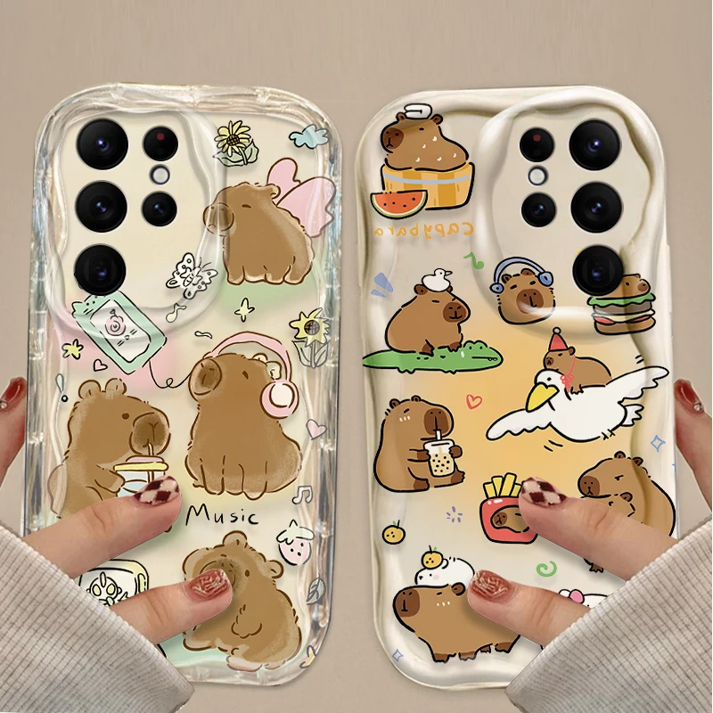Charming Cartoon Capybara Wave Phone Case