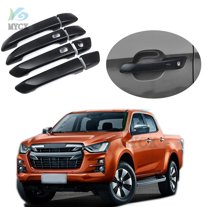 Chrome Car Styling Maniglia Copertura Sovrapposizione Pannello 2021 2022 Nero Opaco Per Isuzu Dmax D-Max D Max Accessori