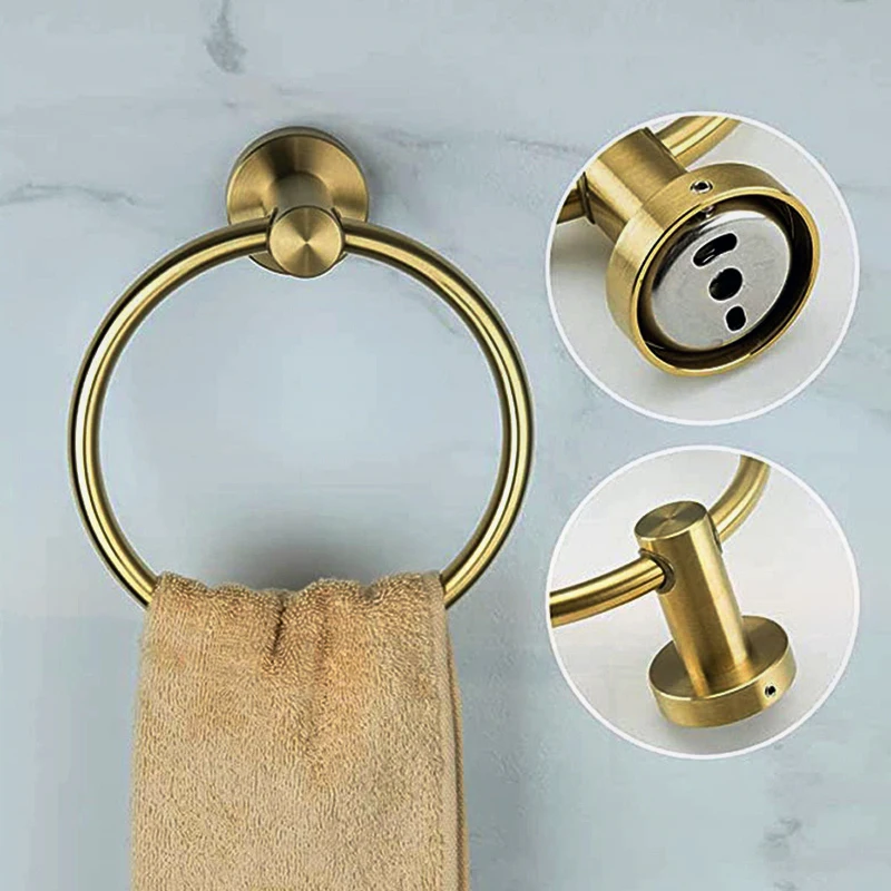 Stainless Steel Self Adhesive Towels Holder Bathroom Towel Ring Wall Mounted Hand Towel Rails bathroom towel ring,bathroom towel holder