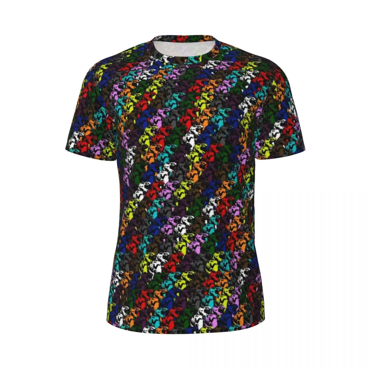 

Dinosaur Rainbow Sportswear T Shirt Summer Abstract Animal Print Awesome T Shirts Trending Tee Shirt For Male Pattern Tees