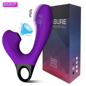 Powerful Dildo Vibrators Female Clit Sucker Clitoris Vacuum Stimulator G-Spot Adults Goods Sex Toys for Women 1