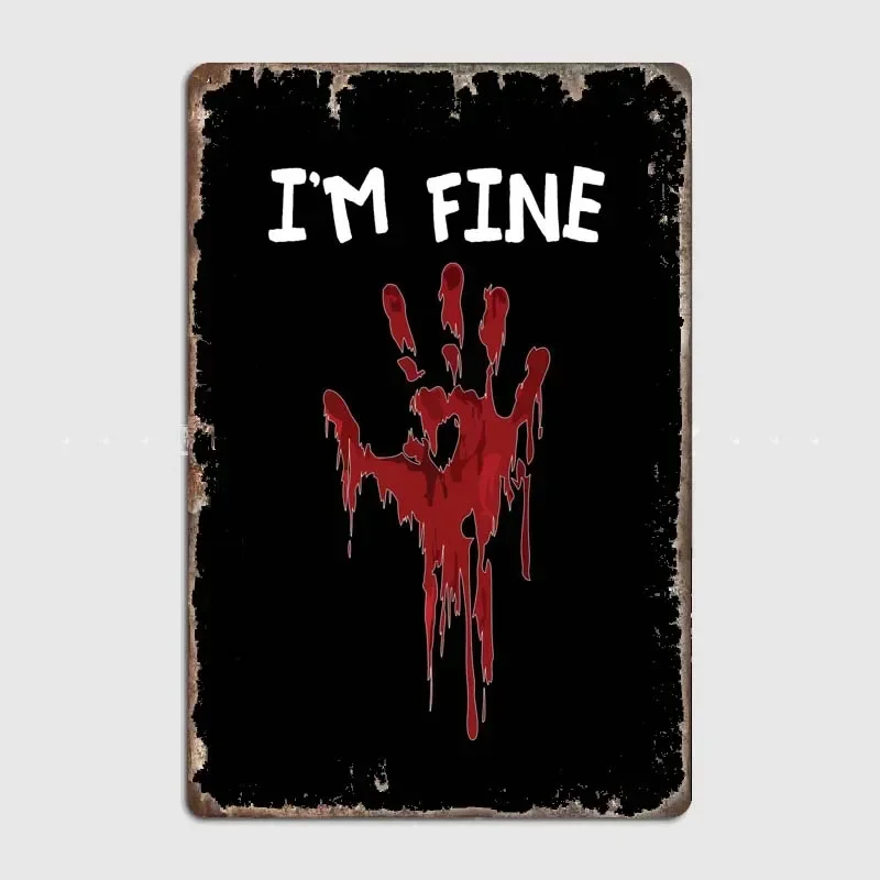 

Im Fine Bloody Hand винтажное металлическое украшение для Хэллоуина табличка, идеально подходит для создания праздничной атмосферы