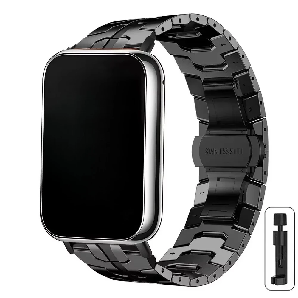 Stainless Steel Metal Band with Butterfly Buckle - Elegant Business Bracelet Strap