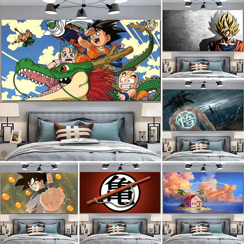 

Cartoon Goku Wall Tapestry Comic Vegeta Wall Hanging for Sofa Bed Boy Girl Kids Room Decor dorm Tapestry Aesthetic 200x150cm