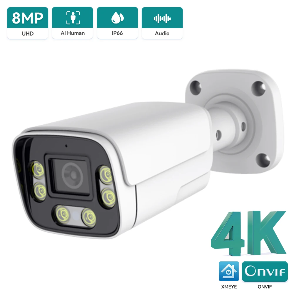 

IP-камера наружная Водонепроницаемая с функцией ночного видения, 4K, 8 Мп, 5 Мп