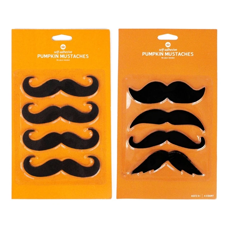 

634C 4Pcs Fake Moustaches, Self-Adhesive Fake Beard Artificial Moustaches for Halloween Masquerade Party, Stage Performances