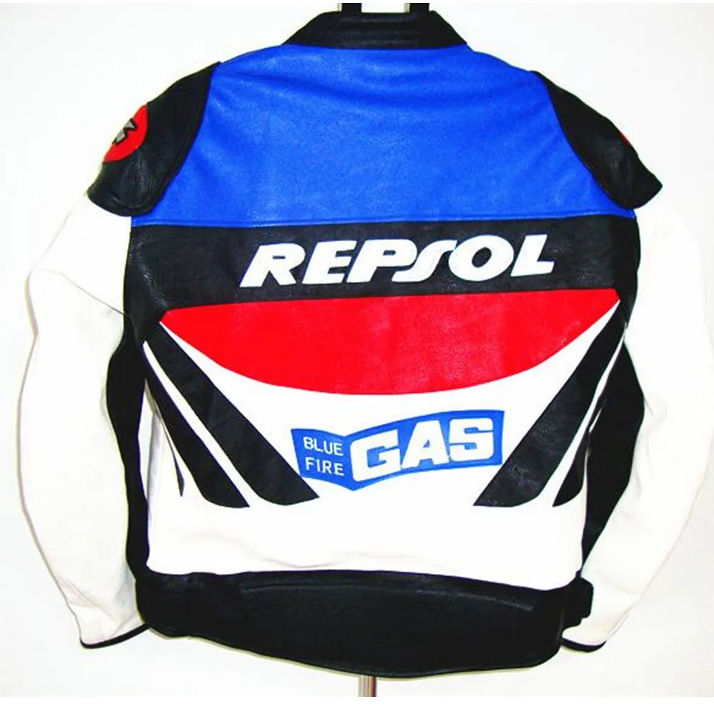 DUHAN Moto GP Motorcycle REPSOL Racing Leather Jacket VS02 Orange Blue M L XL XXL 3XL Good Pu Leahter Made High Quality Top Serv