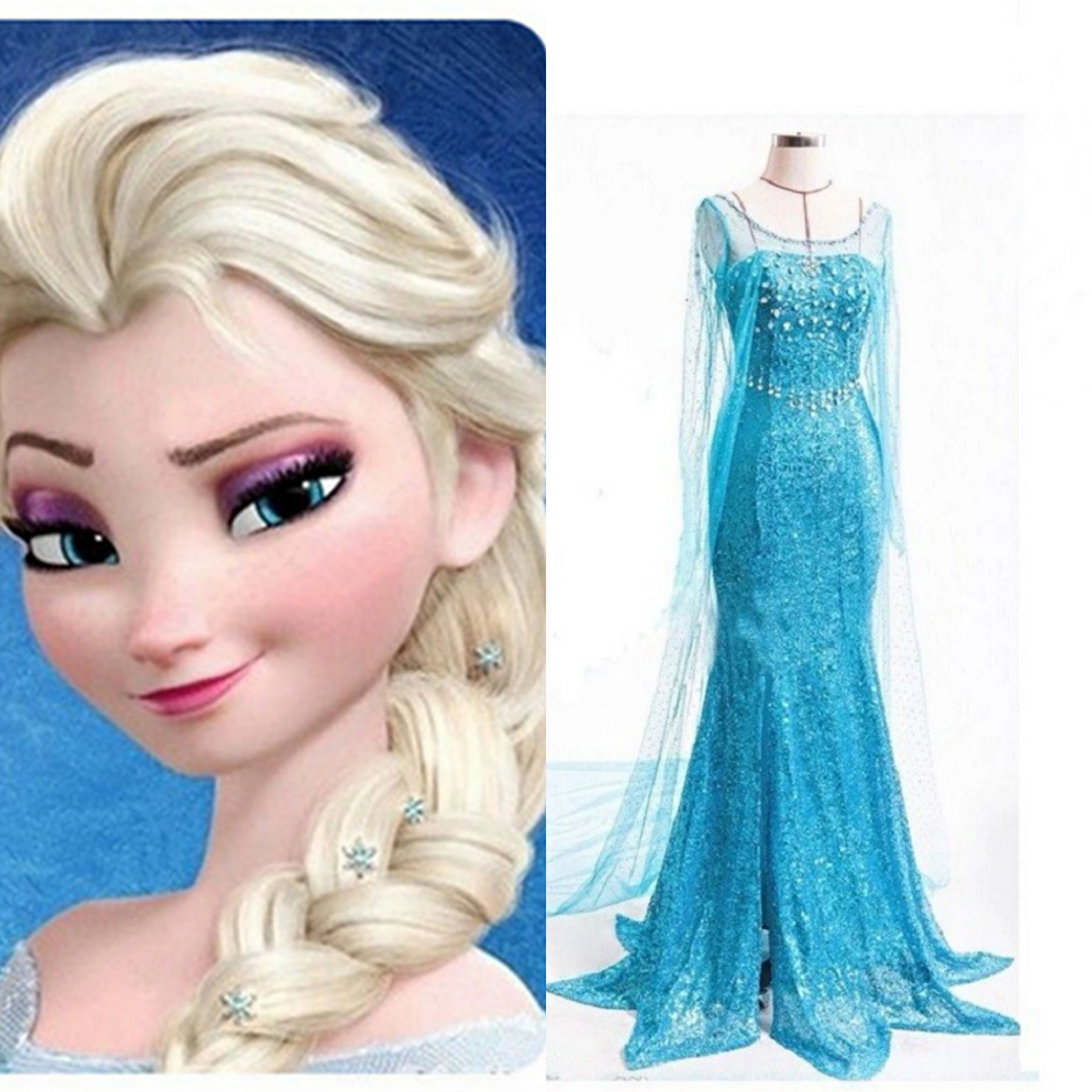 Disney Frozen Girls Elsa vestito Cosplay Aldult Costume ragazza Snow Queen  festa di compleanno di Halloween bambini vestiti da principessa mantello -  AliExpress