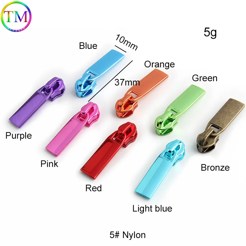 Colorful Detachable 5# Sewing Zipper Slider Puller Replacement Clothes Purse Garment For Purses Handbags Sewing Accessories Bag
