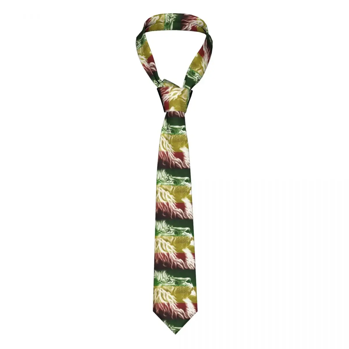 King Of Judah Rastafarian Rasta Lion Neck Ties Uomo Personalizzato Silk Jamaica Flag Giamaicano Proud Necktie For Office Cravat