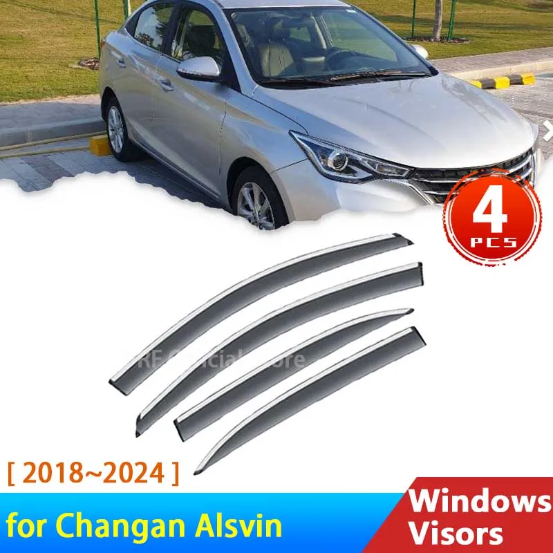 

for Changan Alsvin 2018~2024 Farda 511 Accessories Deflectors Car Windowa Visors Wind Shield Rain Eyebrow Guards Wind Sun Visor