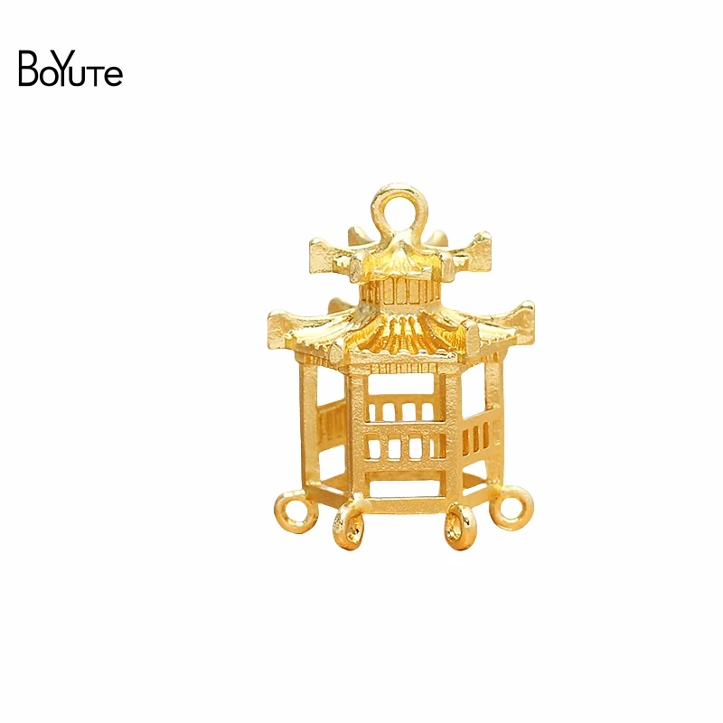 

BoYuTe (10 Pieces/Lot) 24.5*30mm Metal Alloy Hollow Pavilion Pendant Palace Lantern Materials Diy Hand Made Jewelry Accessories