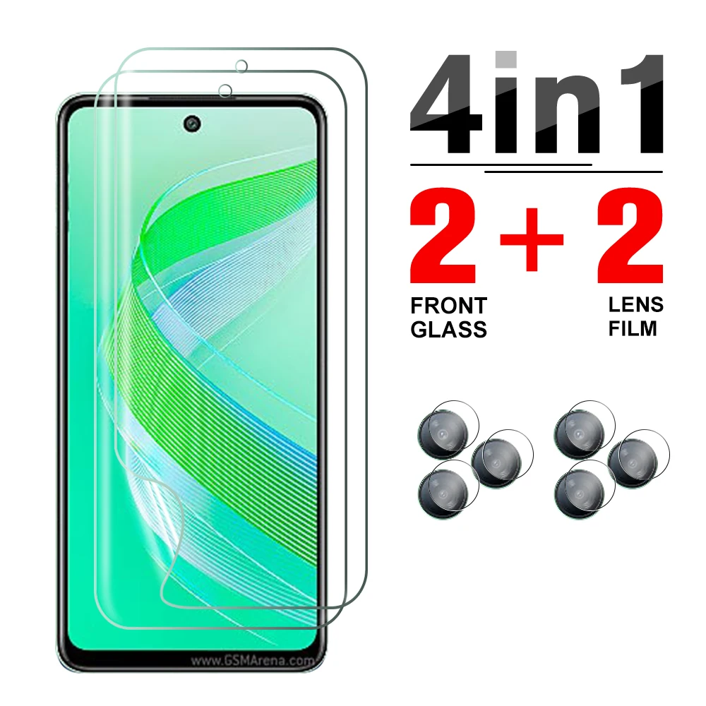 

4in1 Anti-Scratch Camera Glass For Infinix Smart 8 Full glue Clear soft film Hot 40i Smart8 hot40i i40 hydrogel film