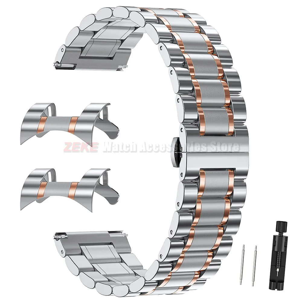 Elegant Solid Stainless Steel Strap for Butterfly Clasp Watch Band