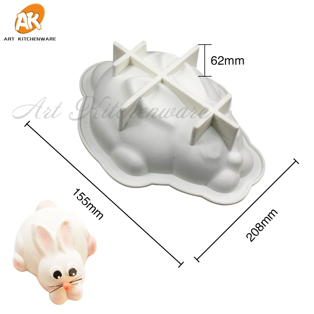 Moule Silicone Lapin De Pâques - 5 Cavités - Pour Chocolat, Biscuits, Savons - Qualité Alimentaire - Réutilisable