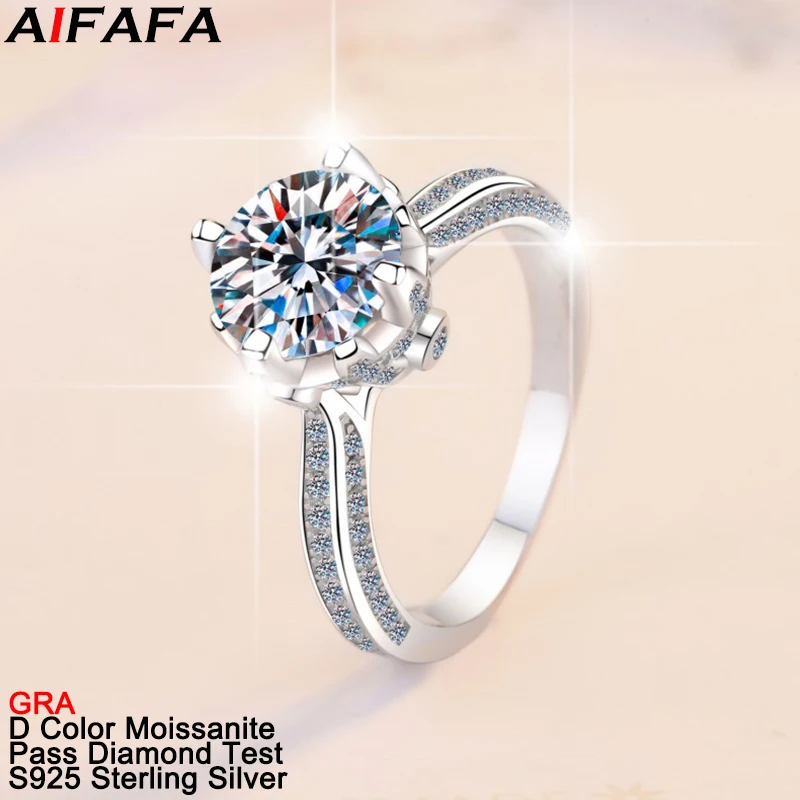 

Женское кольцо из серебра 1/2 пробы с муассанитом, 100% карат