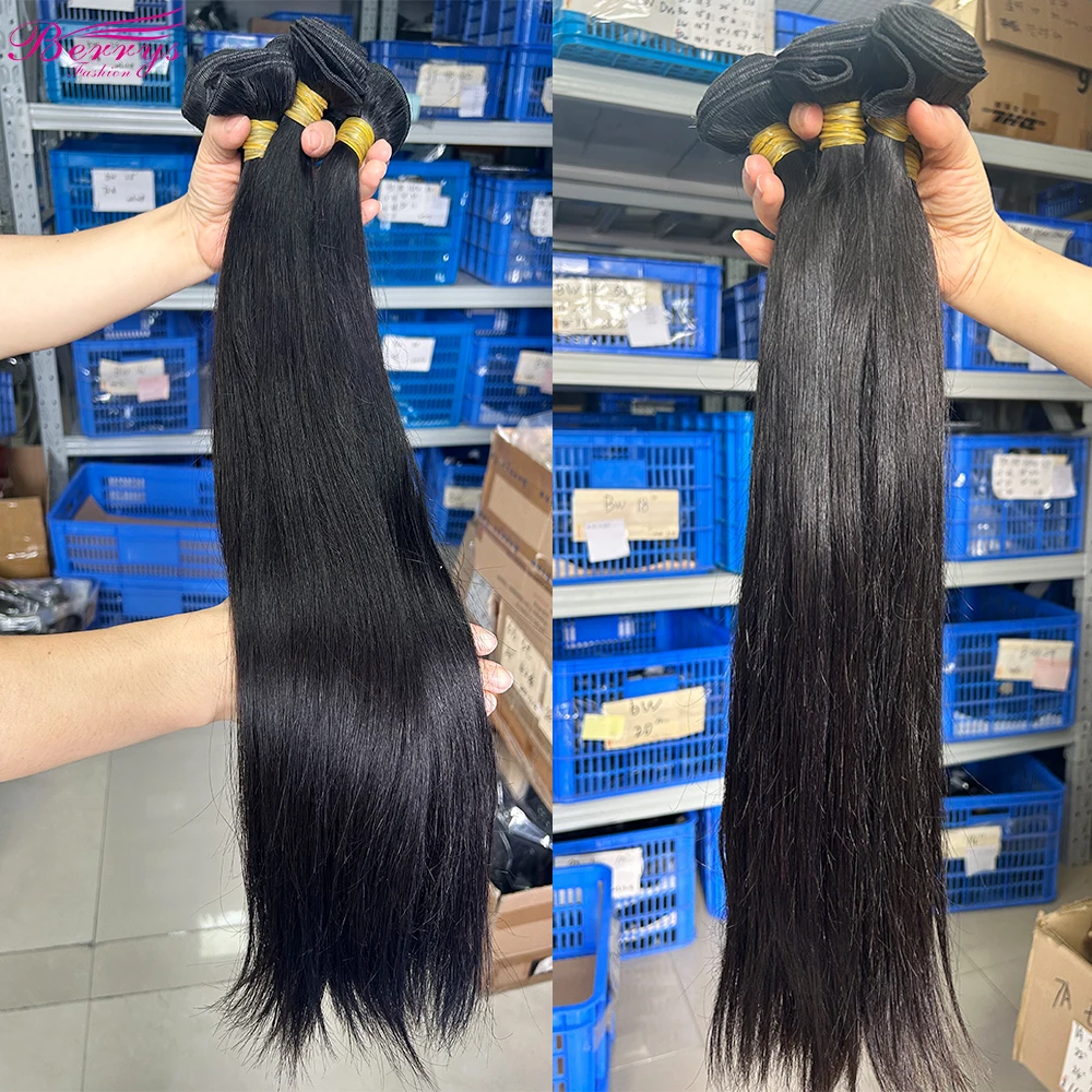 Berrys Fashion Hair Cambodia Straight Virgin Hair Weave Nature 1B 100% Human Extension 10-28inch for Black Girls