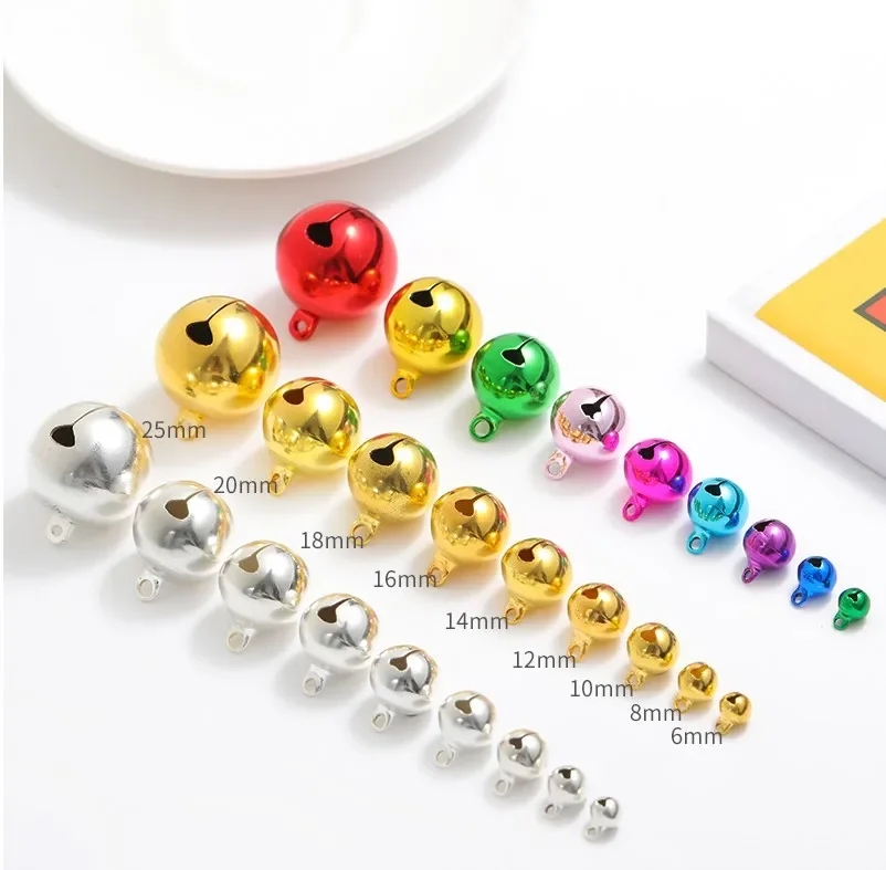 Christmas Decorations Jingle Bells Christmas Bell Brass Bell Home Decor 20-300 Pcs Mini Aluminum Colorful Jingle Pendant Tiny Brass Bells for dog Christmas Tree Decoration/DIY Crafts Accessories