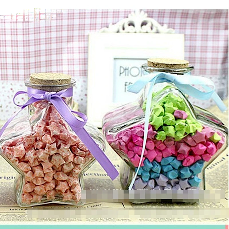 DIY Bottle Star Bright Large Medium Small Five-pointed Star Wishing Decorative Glass Bottle for Gifts and Crafts