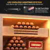 Cigar Cabinet, Desktop Humidor Light Control System with Spanish Cedar Wood Shelves, 3 Humidifiers and Accessories Drawer 4