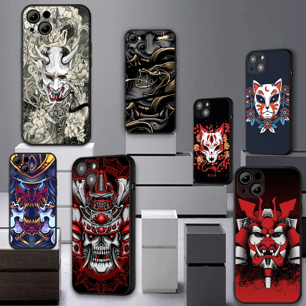 For iphone 13 samurai oni mask phone case for iphone 13 11 12 pro xs