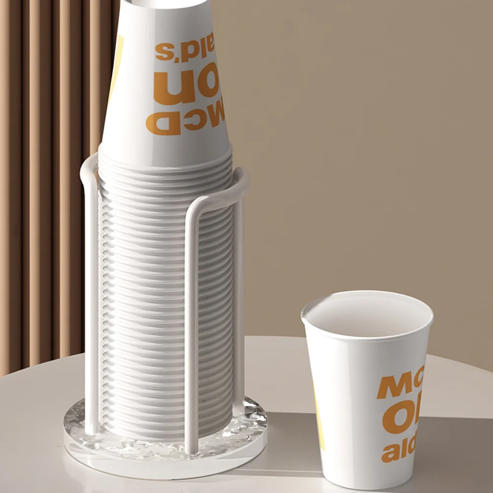 Disposable Cup Storage Holder Water Tea Cups Dispenser Rack Shelf With Longer Stick Mug Display Stand Home Organizer