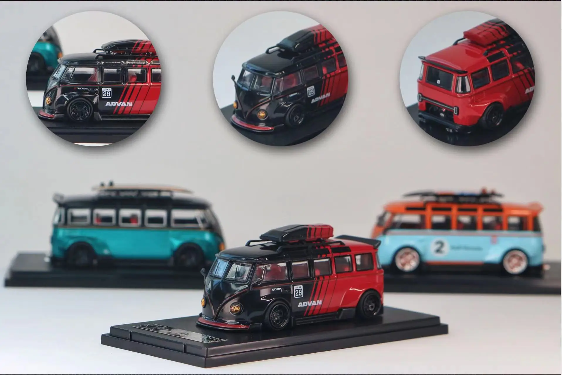 ninja turtles toys New Stocks 1:64 Kombi VW T1 Volkswagon Gulf Advan Blue Colors Diecast Model Car In July 2022 Collection Gift Presents hulk toys