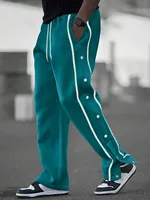 Pantalon long décontracté pour homme, coupe droite, printemps-automne, avec boutons et cordon de serrage ajustable à la taille, idéal pour le sport et le quotidien 5
