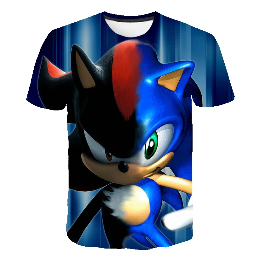 ganni t shirt 2022 new kid's Shirt, Round Neck T-shirt, 3D Printing, super sonic, casual Fashion Trend, Summer New Style, kids size 4-14T christmas shirts