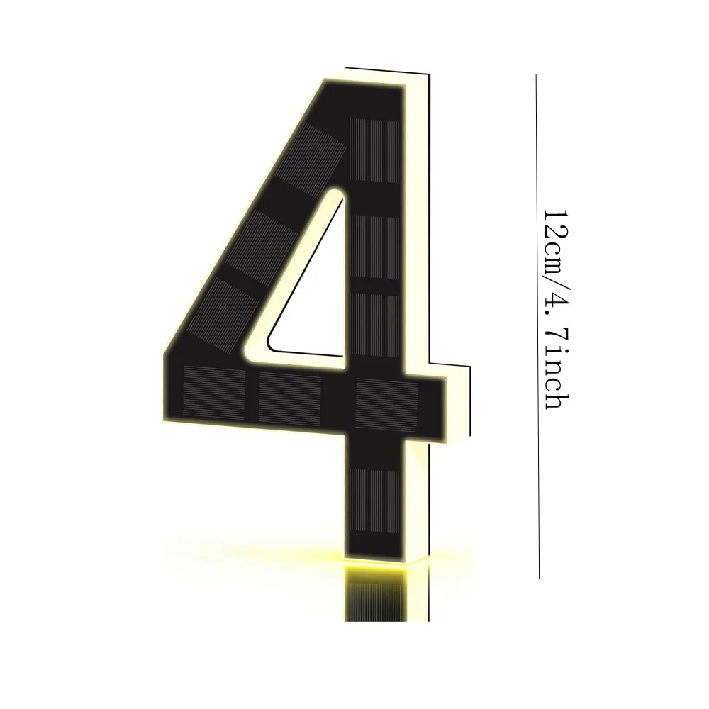 ตัวเลือกสินค้า ไฟ LED เลขที่บ้านพลังงานแสงอาทิตย์ ขนาด 12 ซม. กันน้ำ