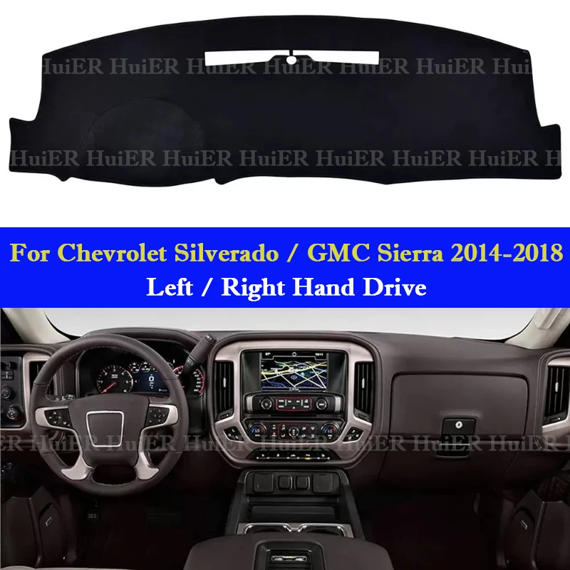 쉐보레 실버라도 GMC 시에라 2014-2018 자동차 대시보드 커버 매트 보호 패..