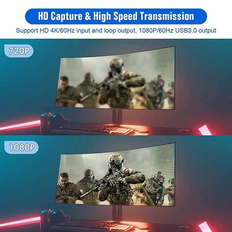 Video Capture Card Switch Capture Card 4K 1080P 60FPS Streaming Video Recording PS4/DSLR/Camera video capture adapter