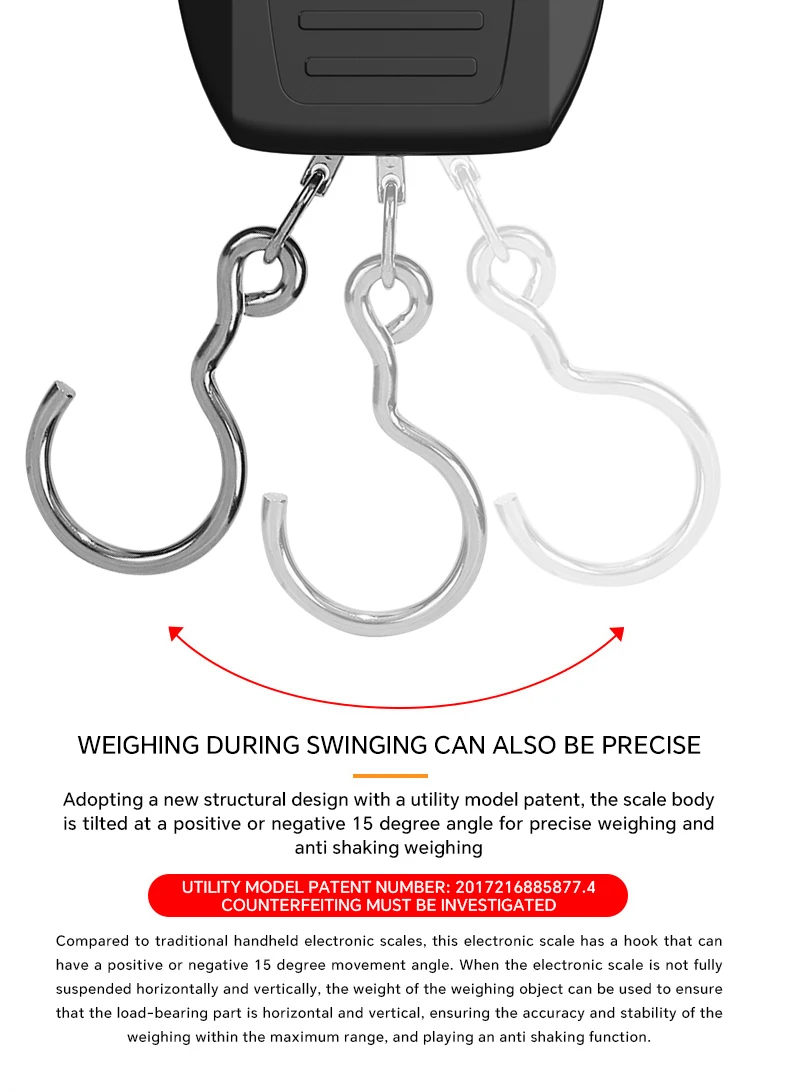 Description Picture 6 of itemPortable Digital Hanging Scale LCD Dsiplay USB Recharge Hook Scales Courier Hunting Luggage Home Weighing Balance Tools 60kg/10g