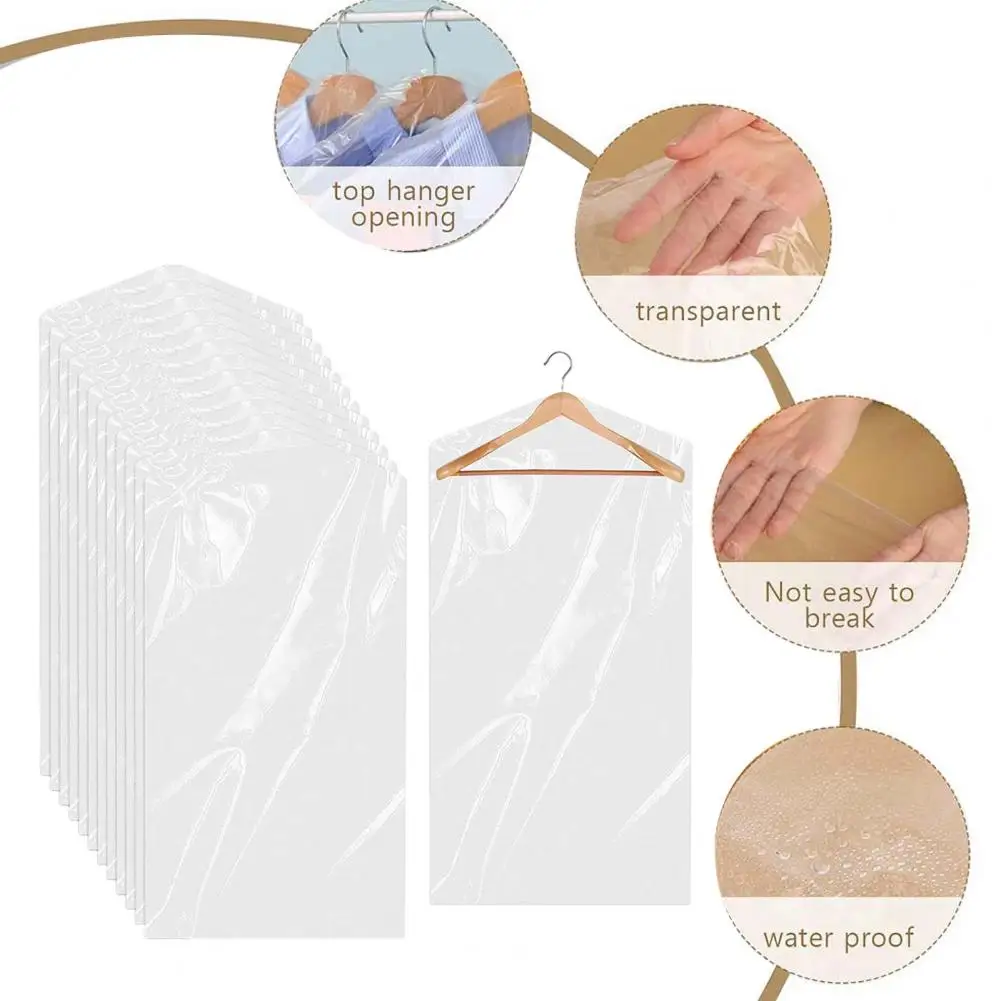 Dry Storage Bag Plastic Dry Bags for Garment Storage at Home Travel Moving 50 Pcs Dust-proof Hanging Bags for Dry Cleaner 5