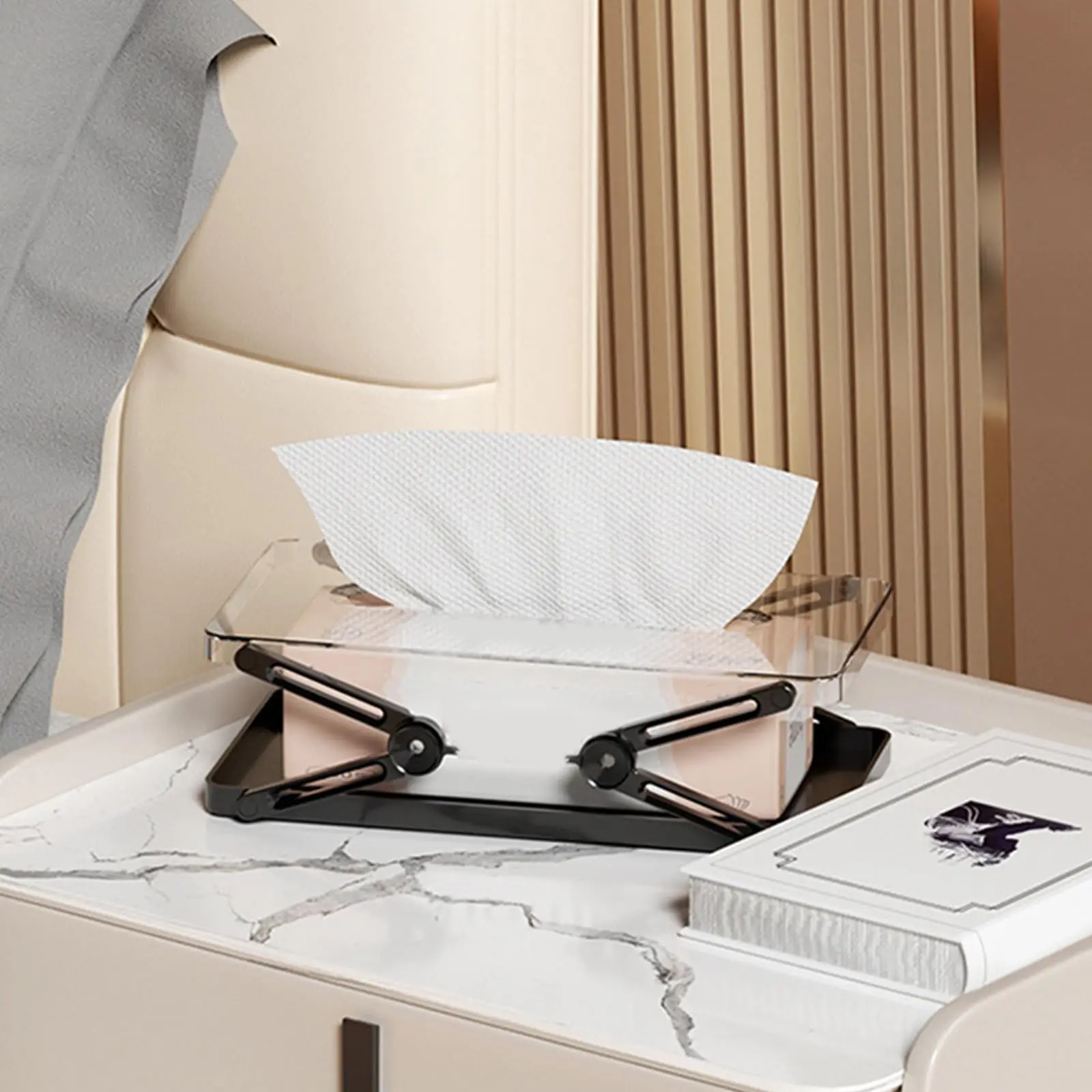 Light Luxury Liftable Paper Storage Box Creative Spring Paper Box Living Room Bedroom Restaurant Household Tissue Box