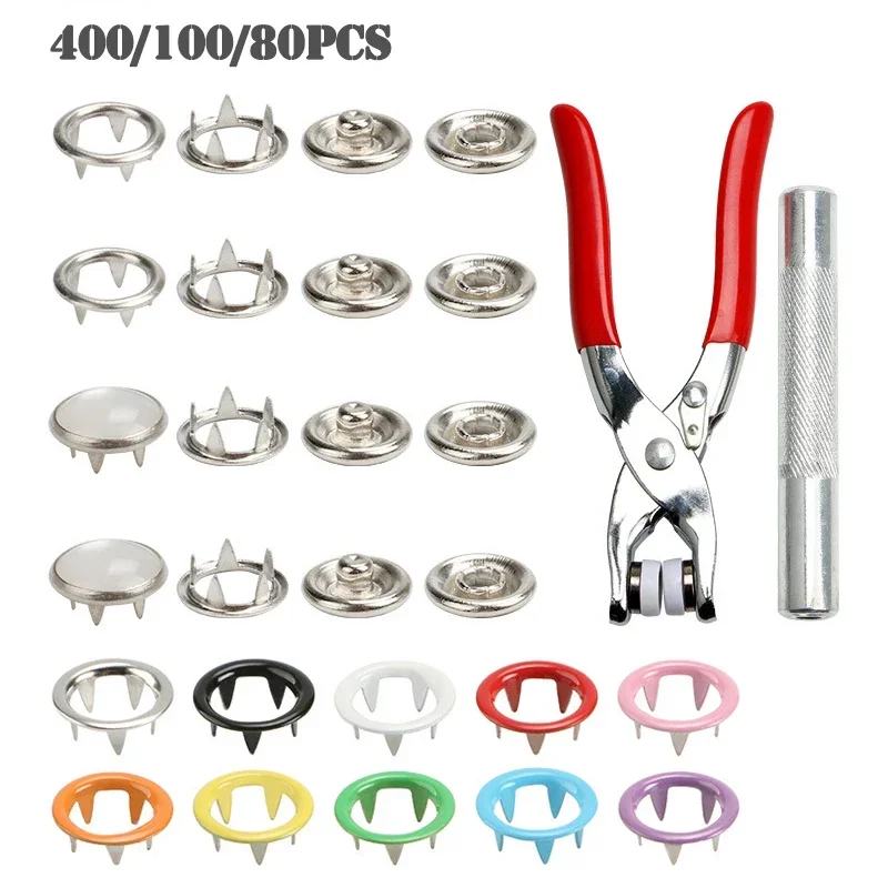 Unsichtbares Druckknopf-Kit 100 Metallknöpfe Mit Druckzange - Perfekt Zum Nähen, Basteln & Reparieren
