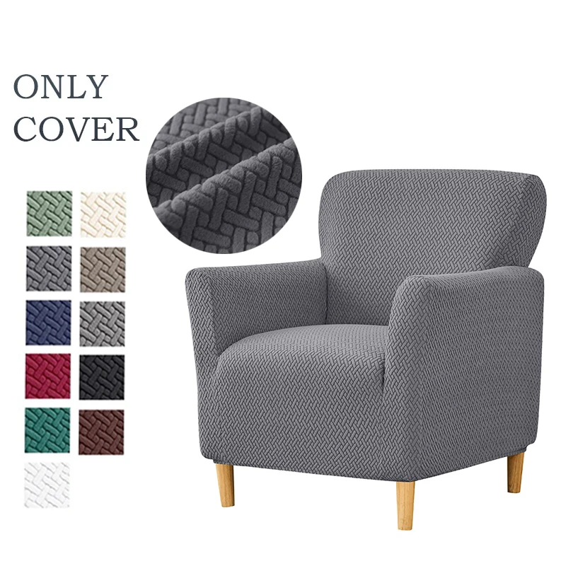 Jacquard Club Tub Sofa Cover Elastic Single Armchair Slipcover Stretch Spandex Chair Slipcover for Bar Counter Living Room