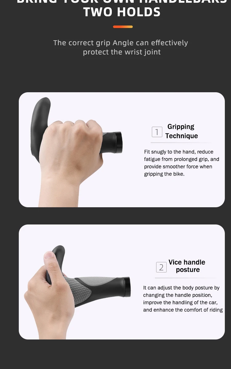 Description Picture 6 of itemShockproof Bike Handlebar Grips Anti-slip Mountain Bike Grips Comfortable Ergonomic Road Bicycle Handlebar Grip Bike Accessories