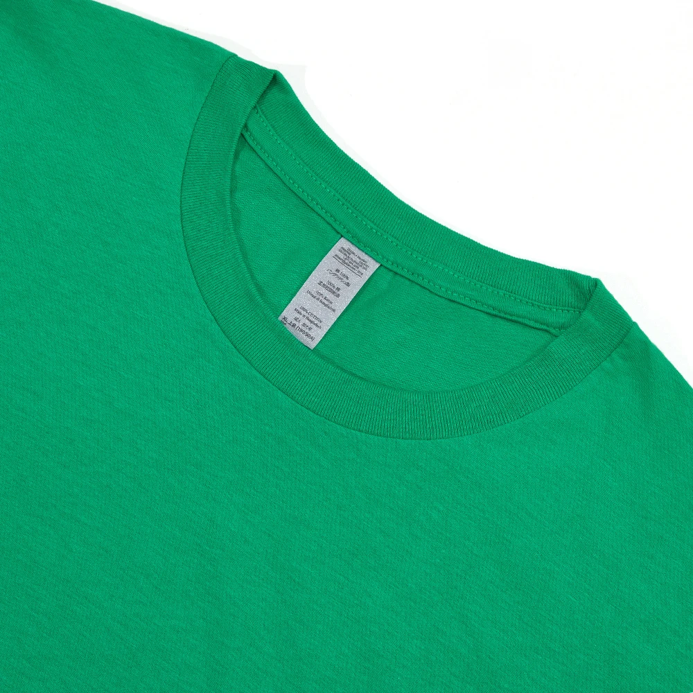 Green Solid Color Clothing Male T Shirts High Quality Cotton Tshirt Summer Casual Cotton Tops Hip Hop Breathable Tee Clothes 2